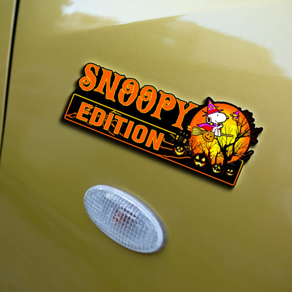 Snoopy Halloween Edition Laser Engraved or 3D Inlayed Car Name Badge Version 2 - Image 4