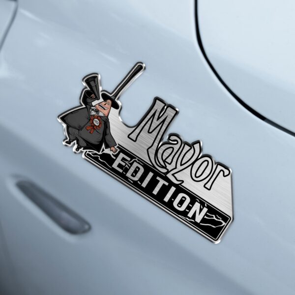 Personalized Mayor Edition Laser Engraved or 3D Inlayed Car Name Badge - Image 2