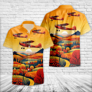 Orange L-19 Hawaiian Shirt Version 2