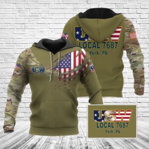 USW local 7687 Camo Version AOP Unisex Hoodie