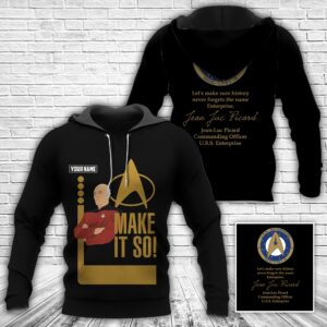 Personalized Star Trek Captain Jean-Luc Picard Commander USS Enterprise 3D Apparel