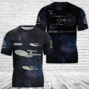 Personalized Star Trek Enterprise NCC-1701A 3D Apparel