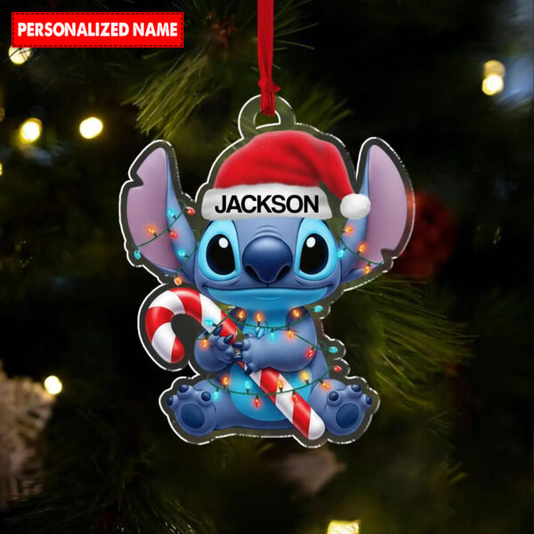 Personalized Disney Stitch Christmas Ornament - Image 3