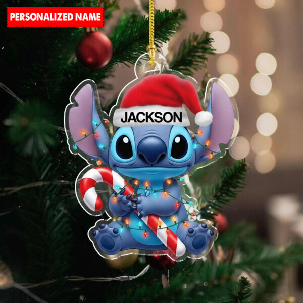 Personalized Disney Stitch Christmas Ornament - Image 2