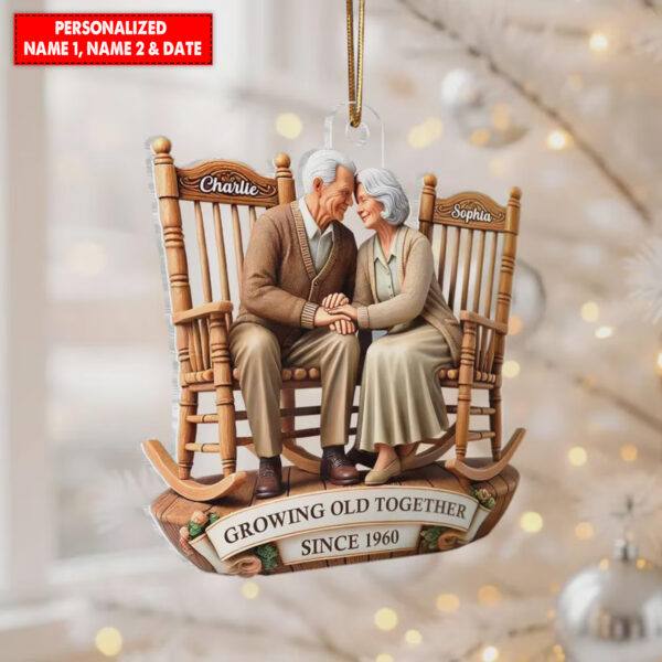 Personalized Going Old Together Couple Christmas Ornament - Image 7