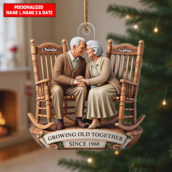 Personalized Going Old Together Couple Christmas Ornament - Image 6