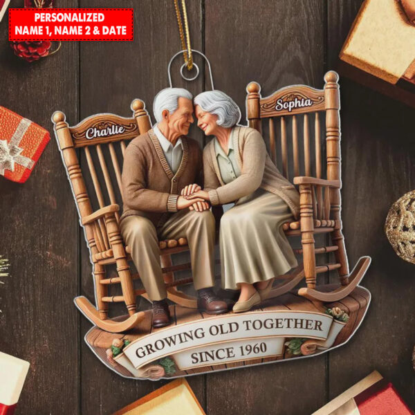 Personalized Going Old Together Couple Christmas Ornament - Image 5