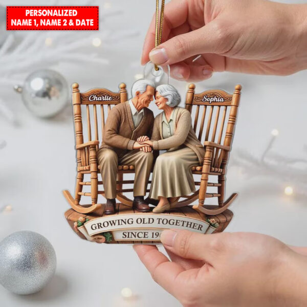 Personalized Going Old Together Couple Christmas Ornament - Image 4