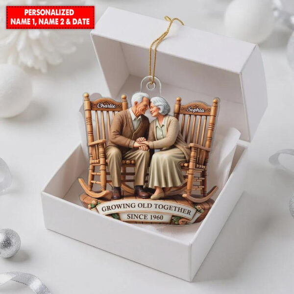 Personalized Going Old Together Couple Christmas Ornament - Image 3