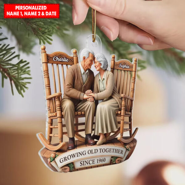 Personalized Going Old Together Couple Christmas Ornament - Image 2
