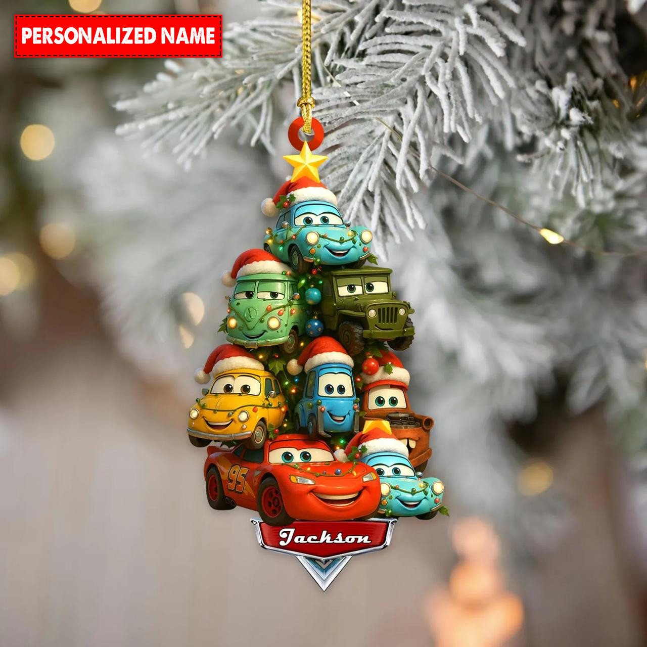 Personalized Name Car Characters Christmas Ornament - Image 5