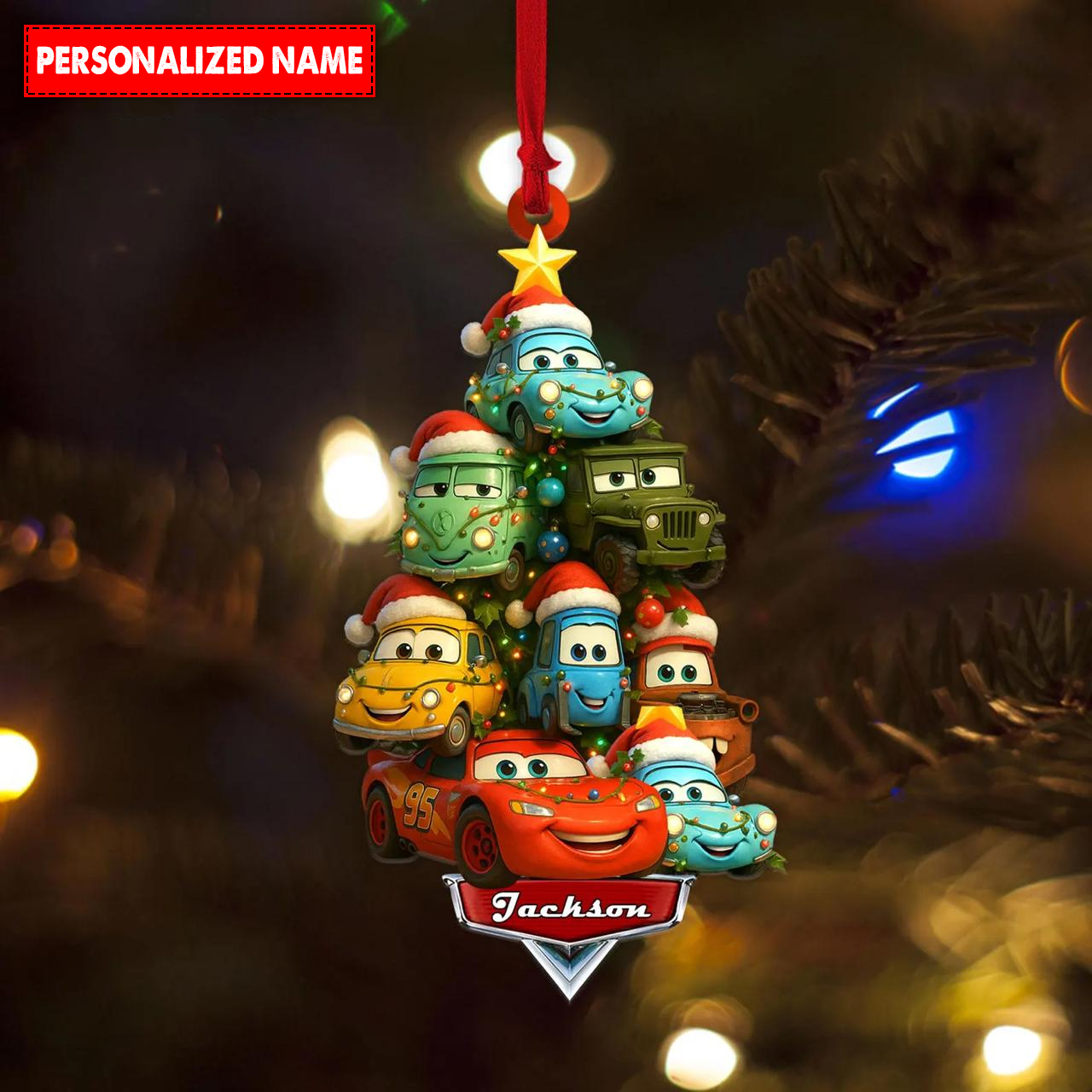 Personalized Name Car Characters Christmas Ornament - Image 4