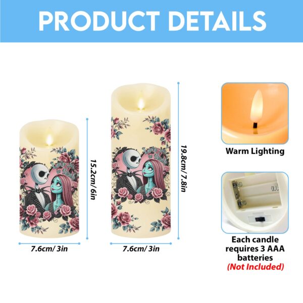 Jack And Sally Love You To Death The Nightmare Before Christmas Led Candle - Image 6