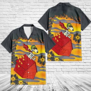 Snoopy In Red Baron Hawaiian Shirt