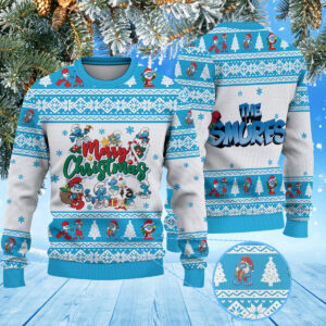 Smurf Christmas Knitted Sweater