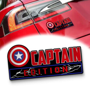 Captain America Edition Laser Engraved Car Name Badge