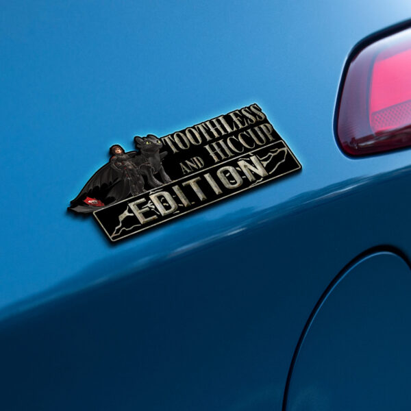 Toothless And Hiccup Edition Laser Engraved or 3D Inlayed Car Name Badge - Image 3