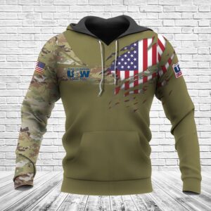 Alternative view of USW local 7687 Camo Version AOP Unisex Hoodie