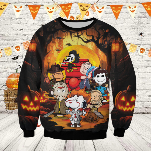 Snoopy Peanuts Horror Movies Halloween Unisex Sweatshirt - Image 2