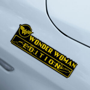 Alternative view of Wonder Woman Edition Laser Engraved Car Name Badge