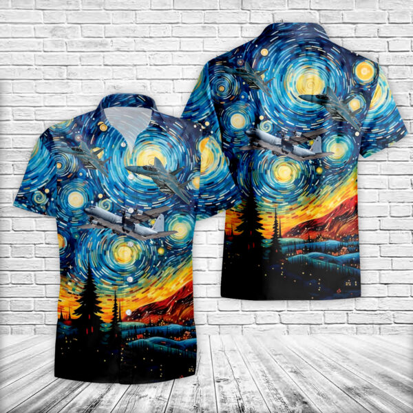 US Air Force F-15 And C-130 Hawaiian Shirt Version 1