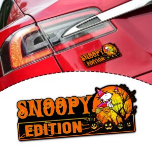 Snoopy Halloween Edition Laser Engraved or 3D Inlayed Car Name Badge Version 2