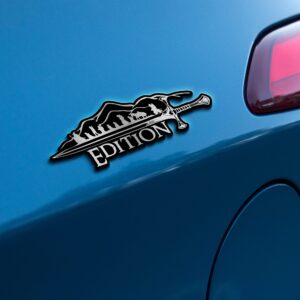 Alternative view of LOTR Edition Laser Engraved or 3D Inlayed Car Name Badge Version 2