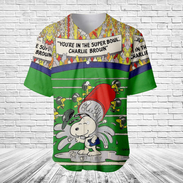 You're in the Super Bowl, Charlie Brown Baseball Jersey - Image 2