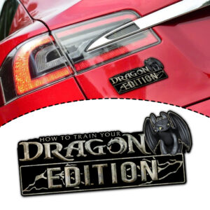 Toothless Edition Laser Engraved or 3D Inlayed Car Name Badge Version 2
