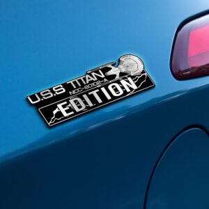Alternative view of Star Trek U.S.S Titan NCC-80102-A Starship Edition Laser Engraved or 3D Inlayed Car Name Badge