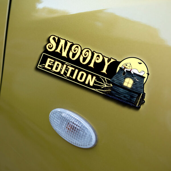 Snoopy Halloween Edition Laser Engraved or 3D Inlayed Car Name Badge - Image 5