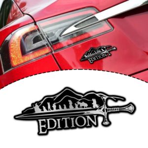 LOTR Edition Laser Engraved or 3D Inlayed Car Name Badge Version 2