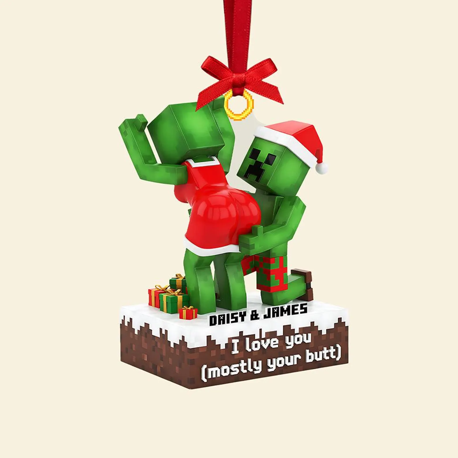 Personalized Funny Couple Christmas Ornament Style 1 - Image 5