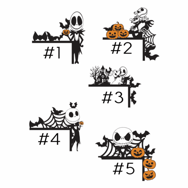 Jack And Pumpkin Nightmare Before Christmas Skeleton Door Corner - Image 7