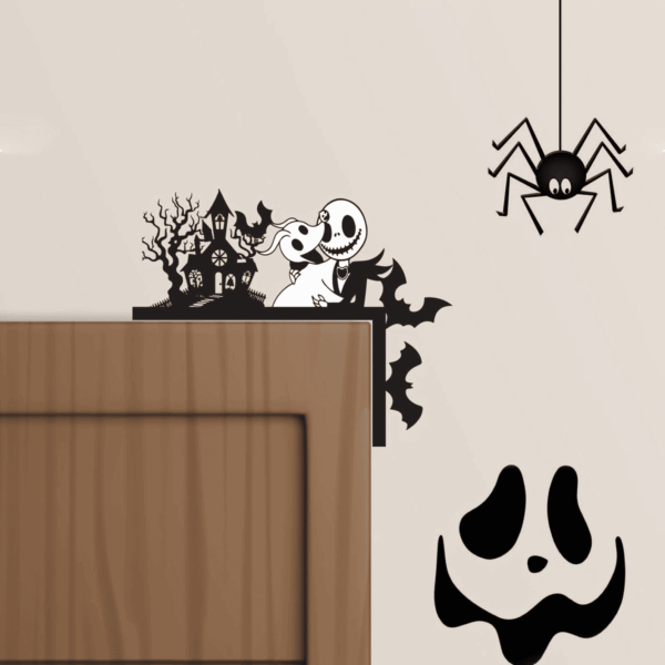 Jack And Pumpkin Nightmare Before Christmas Skeleton Door Corner - Image 3