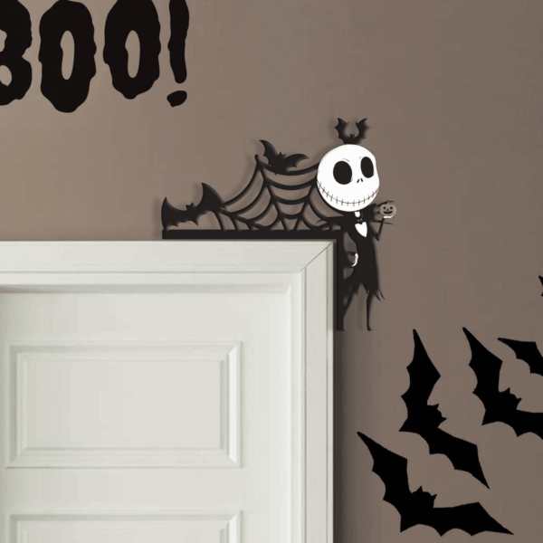 Jack And Pumpkin Nightmare Before Christmas Skeleton Door Corner - Image 5