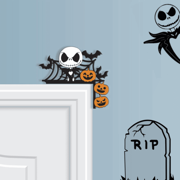 Jack And Pumpkin Nightmare Before Christmas Skeleton Door Corner - Image 4