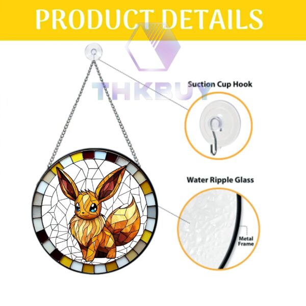 Eevee Pokemon Stained Glass Window Hanging Suncatcher - Image 7