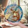 Dragonite Pokemon Stained Glass Window Hanging Suncatcher