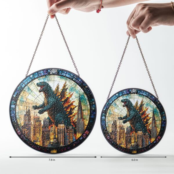 Godzzilla Stained Glass Window Hanging - Image 2