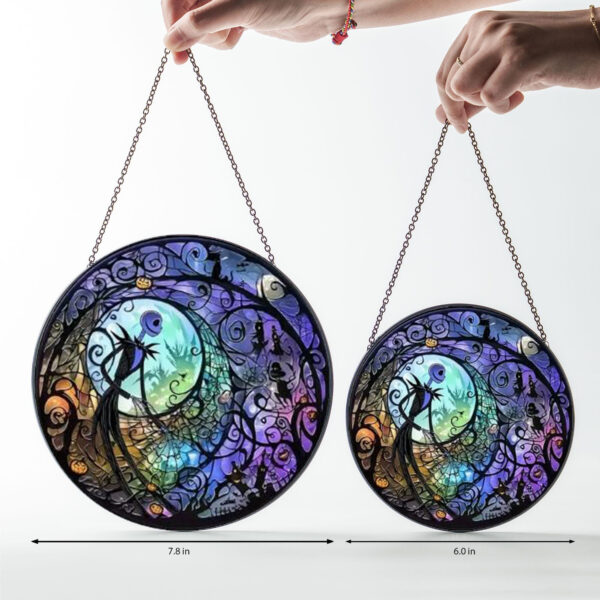 Jack Skellington Stained Glass Window Hanging - Image 4
