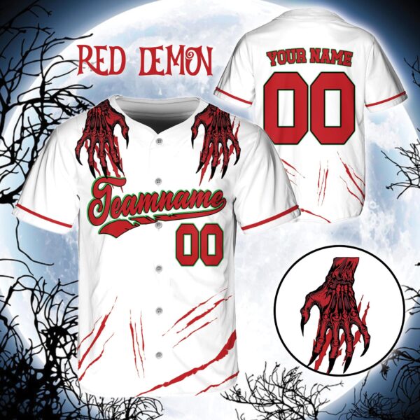 Custom Horor Halloween Baseball Jersey 112847 - Image 5