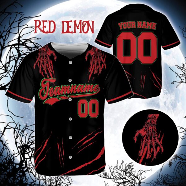 Custom Horor Halloween Baseball Jersey 112847 - Image 4
