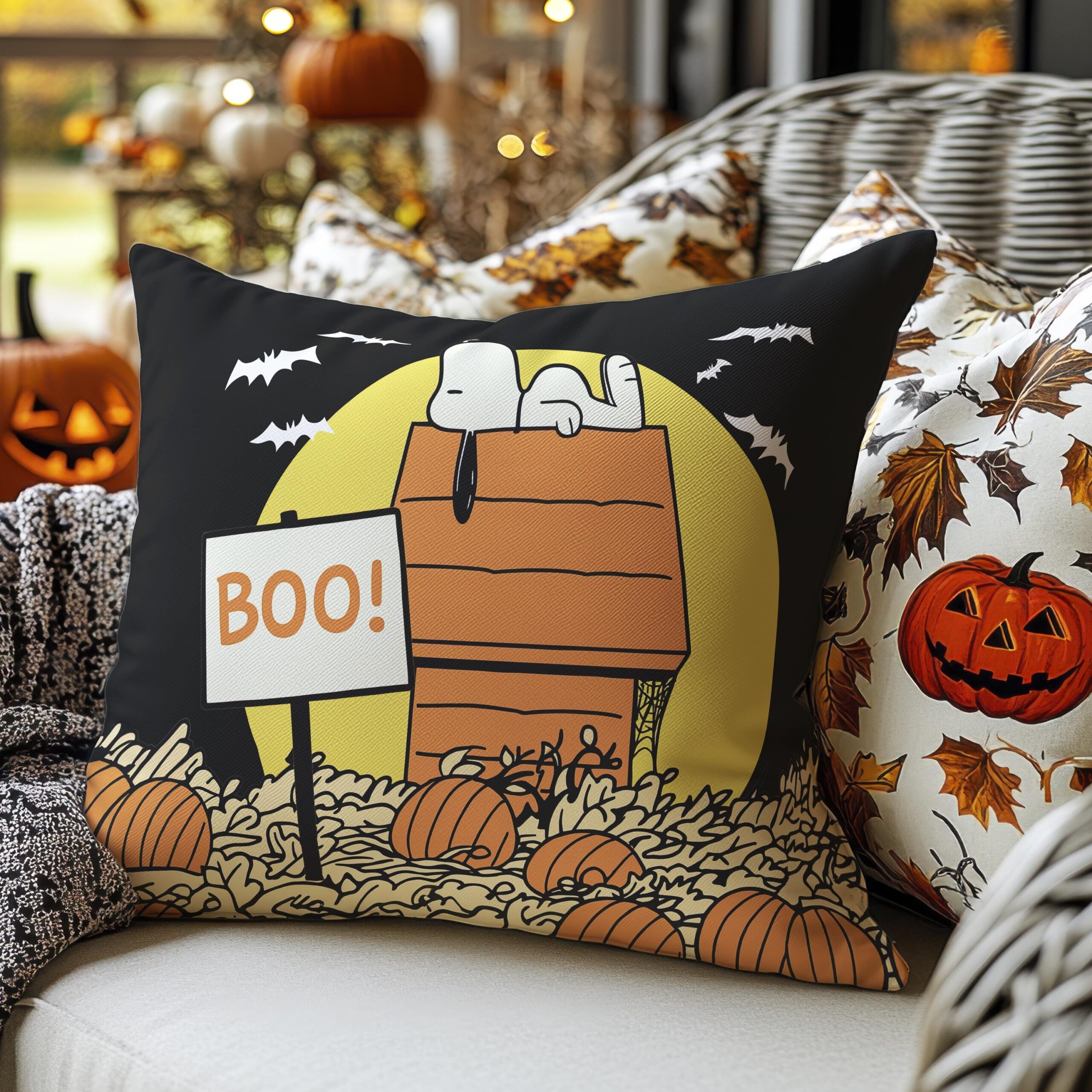 BOO! Snoopy Halloween Pillow - Image 3