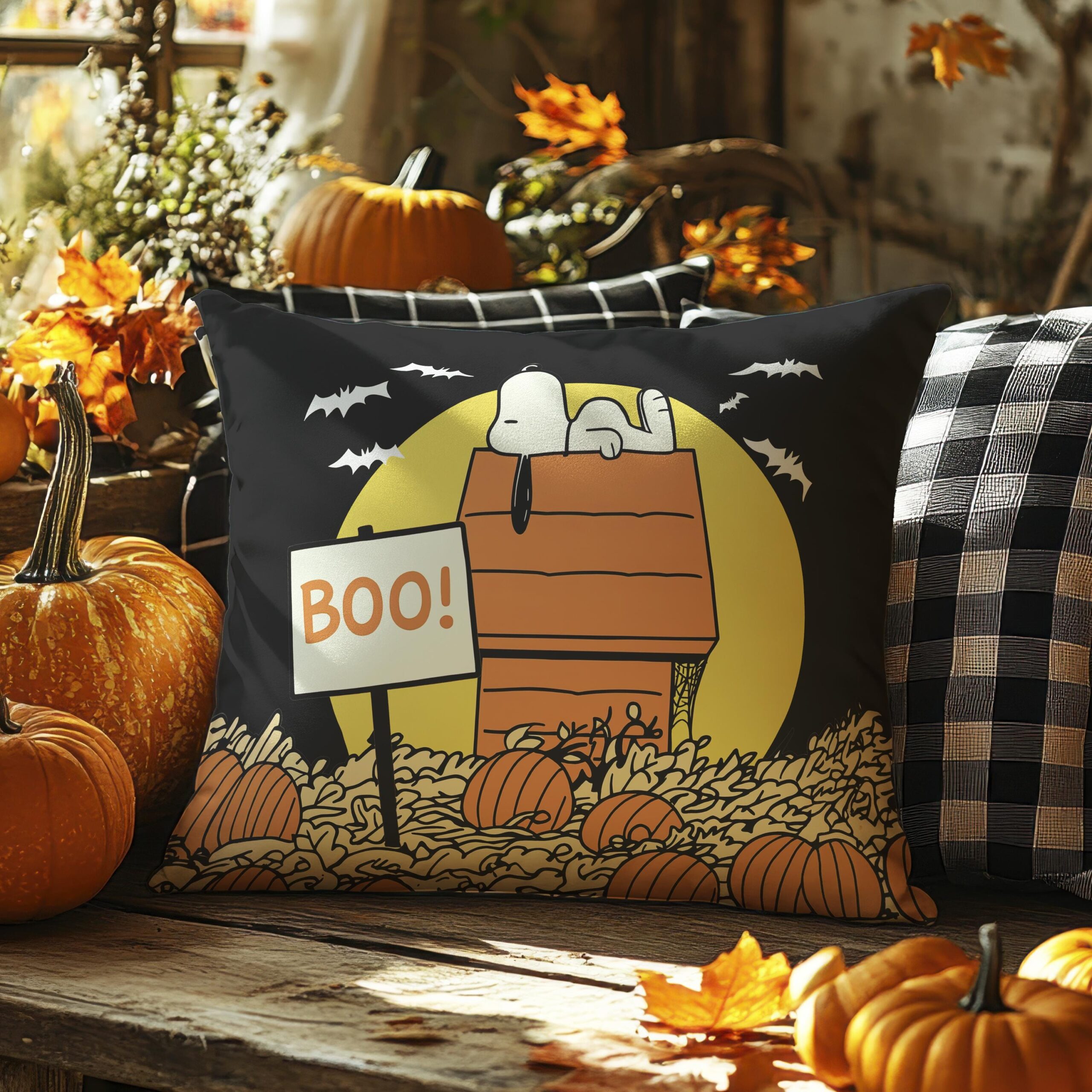 BOO! Snoopy Halloween Pillow - Image 4