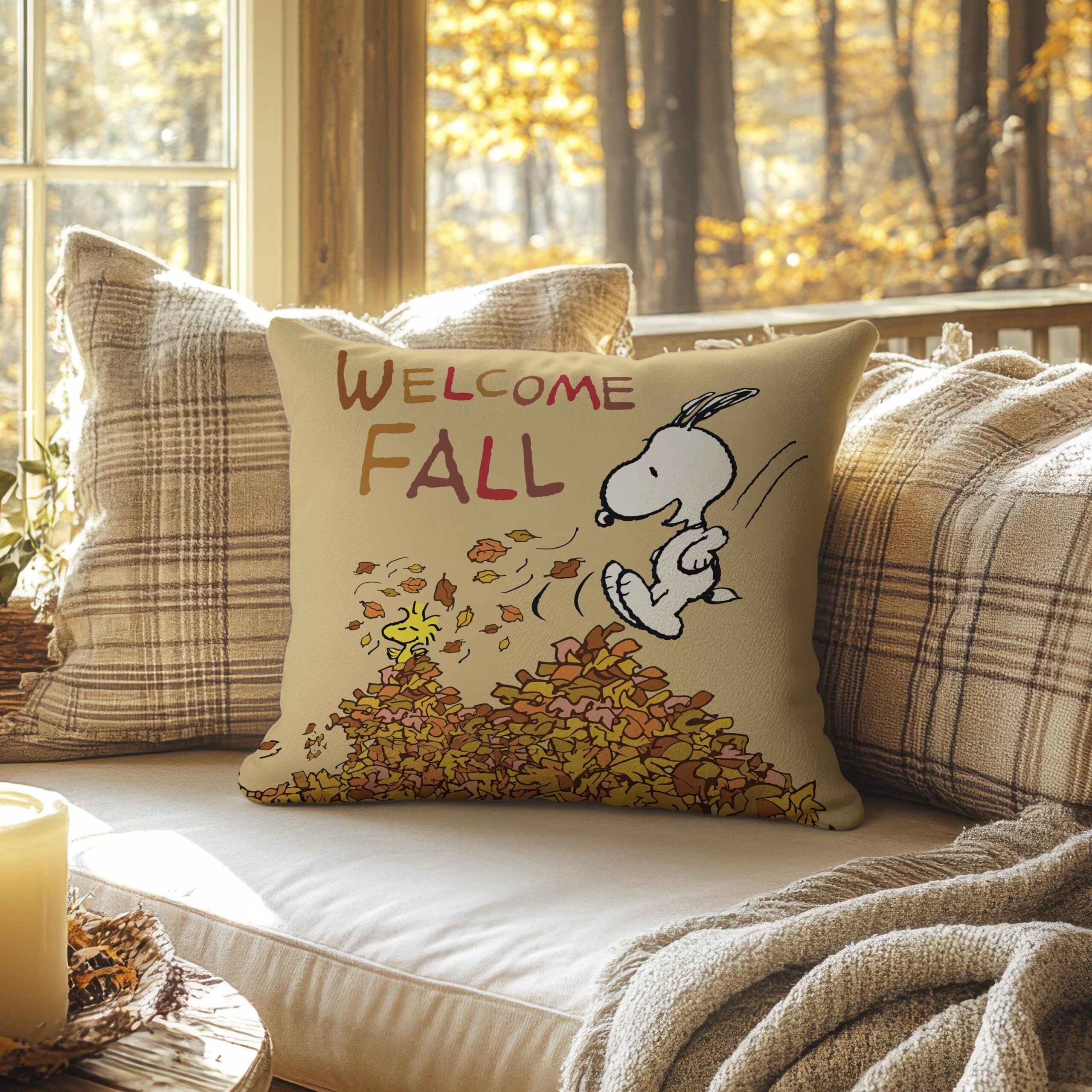 Snoopy & Woodstock Fall Pillow - Image 2