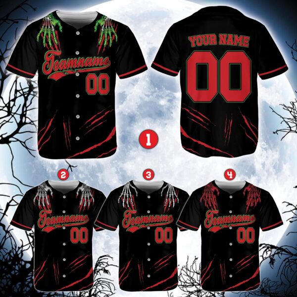 Custom Horor Halloween Baseball Jersey 112847 - Image 6