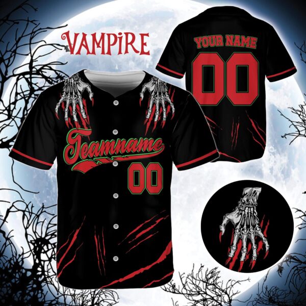 Custom Horor Halloween Baseball Jersey 112847 - Image 3