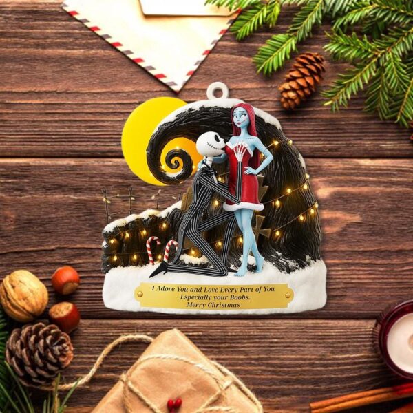 Personalized Jack and Sally Nightmare Before Christmas Ornament - Image 4