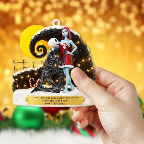 Personalized Jack and Sally Nightmare Before Christmas Ornament - Image 3